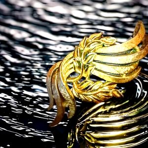Exquisite trafari vintage brooch~gold-plated